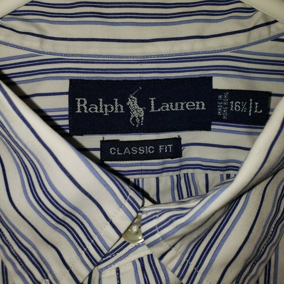 Ralph Lauren Blue And White Striped Shirt - Picture 2 of 8